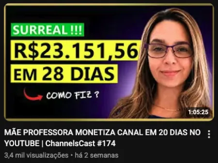 Resultado real de aluno Channels